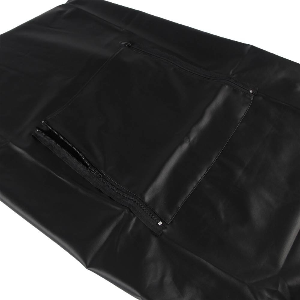 Sexy Men's Faux Leather Zip Open Crotch Fetish Apron - Image 4