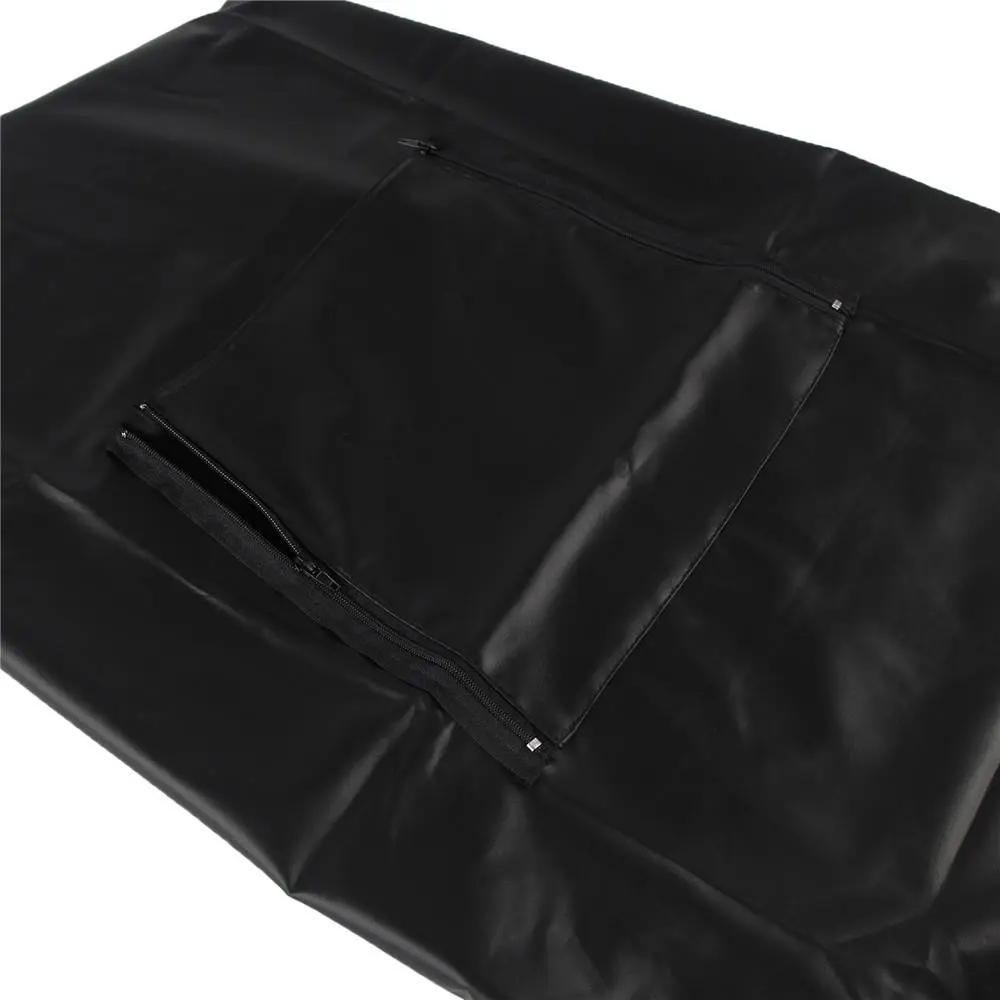 Sexy Men's Faux Leather Zip Open Crotch Fetish Apron - Image 4
