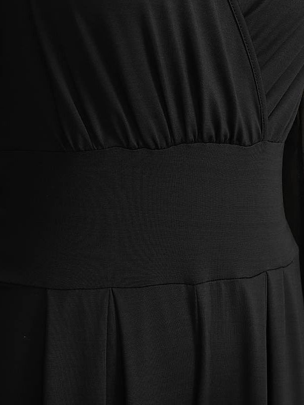 Embellished Cuffs Long Mesh Sleeves V Neck Plunge Jumpsuit - Image 22