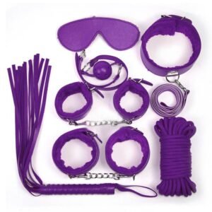 6pcs Purple Leather Bondage Set