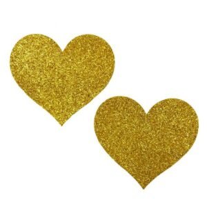 Gold Glitter Heart Shaped Nipple Cover
