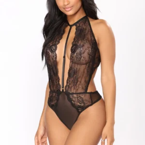 Sexy Backless Plunge Lace Teddy