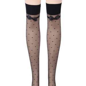 Sexy Black Polka Dot Bow Tie Stockings