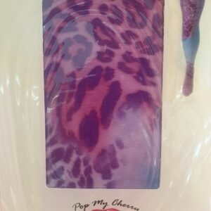 Vintage Pop My Cherry Pink & Blue Leopard Print Tights