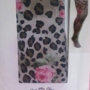 Vintage Pop My Cherry Leopard Tights WIth Pink Flowers