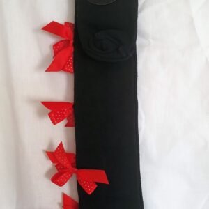 Vintage Pop My Cherry Black Overknee Socks With Red Dotted Bows