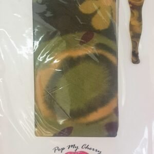 Vintage Pop My Cherry Earthy Green Floral Tights